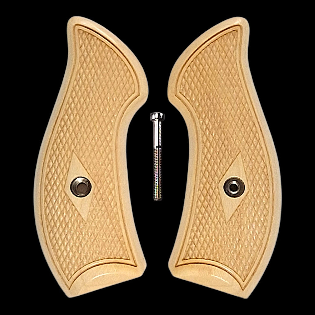 Maple Checkered Smith & Wesson J-Frame Grips
