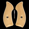 Maple Checkered Smith & Wesson J-Frame Grips