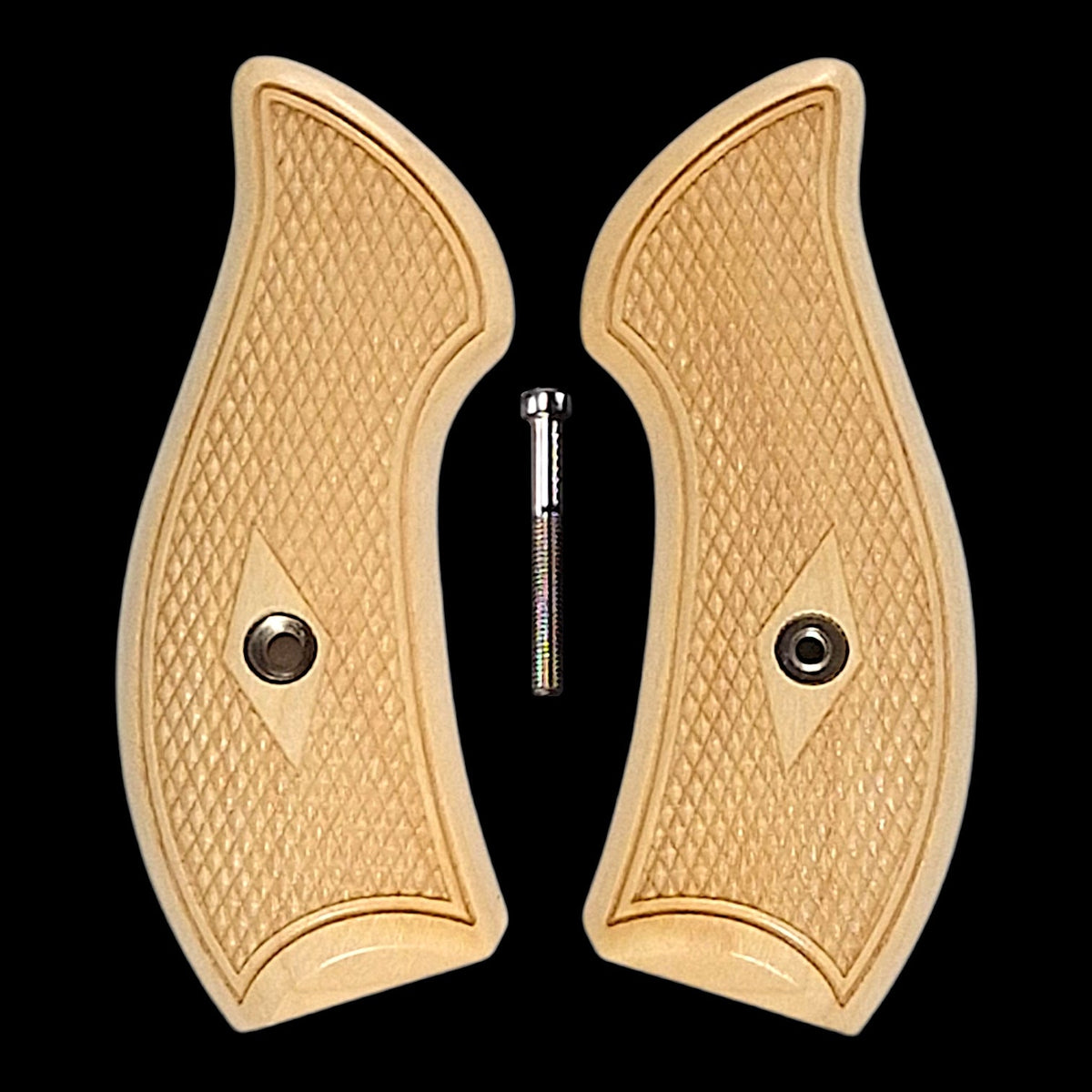 Maple Checkered Smith & Wesson J-Frame Grips