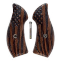 Walnut American Flag Smith & Wesson J-Frame Grips