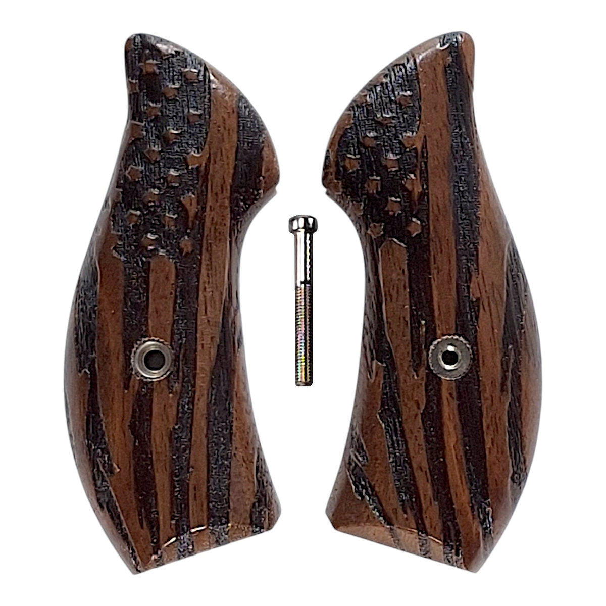 Walnut American Flag Smith & Wesson J-Frame Grips