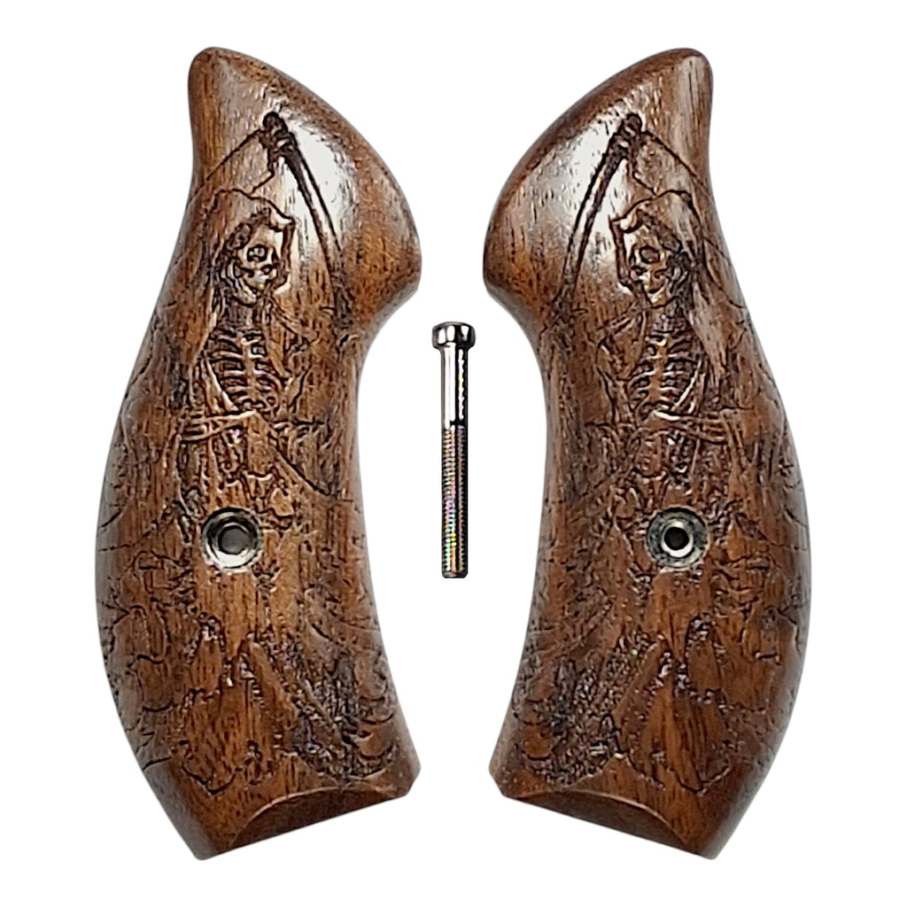 Walnut Grim Reaper Smith & Wesson J-Frame Grips