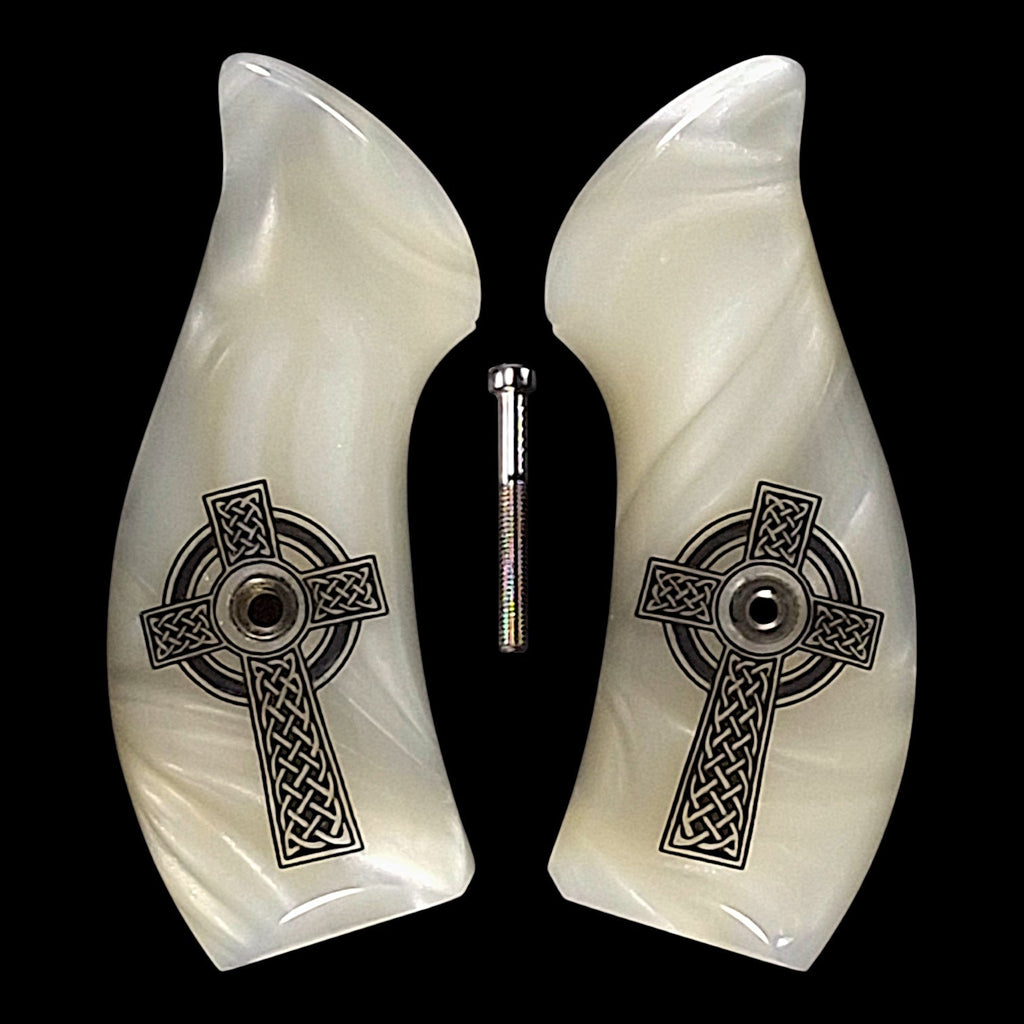 Pearl Celtic Cross Smith & Wesson J-Frame Grips