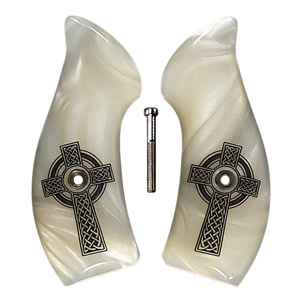 Pearl Celtic Cross Smith & Wesson J-Frame Grips