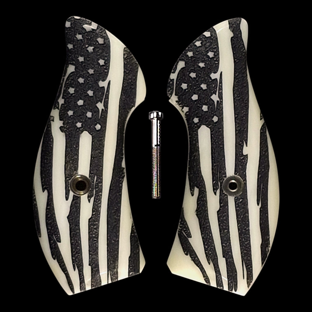 Faux Ivory American Flag Smith & Wesson J-Frame Grips