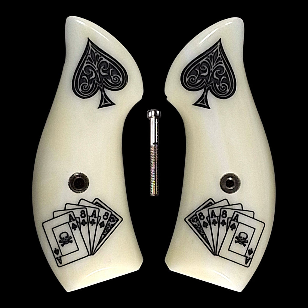 Faux Ivory Dead Man's Hand Smith & Wesson J-Frame Grips