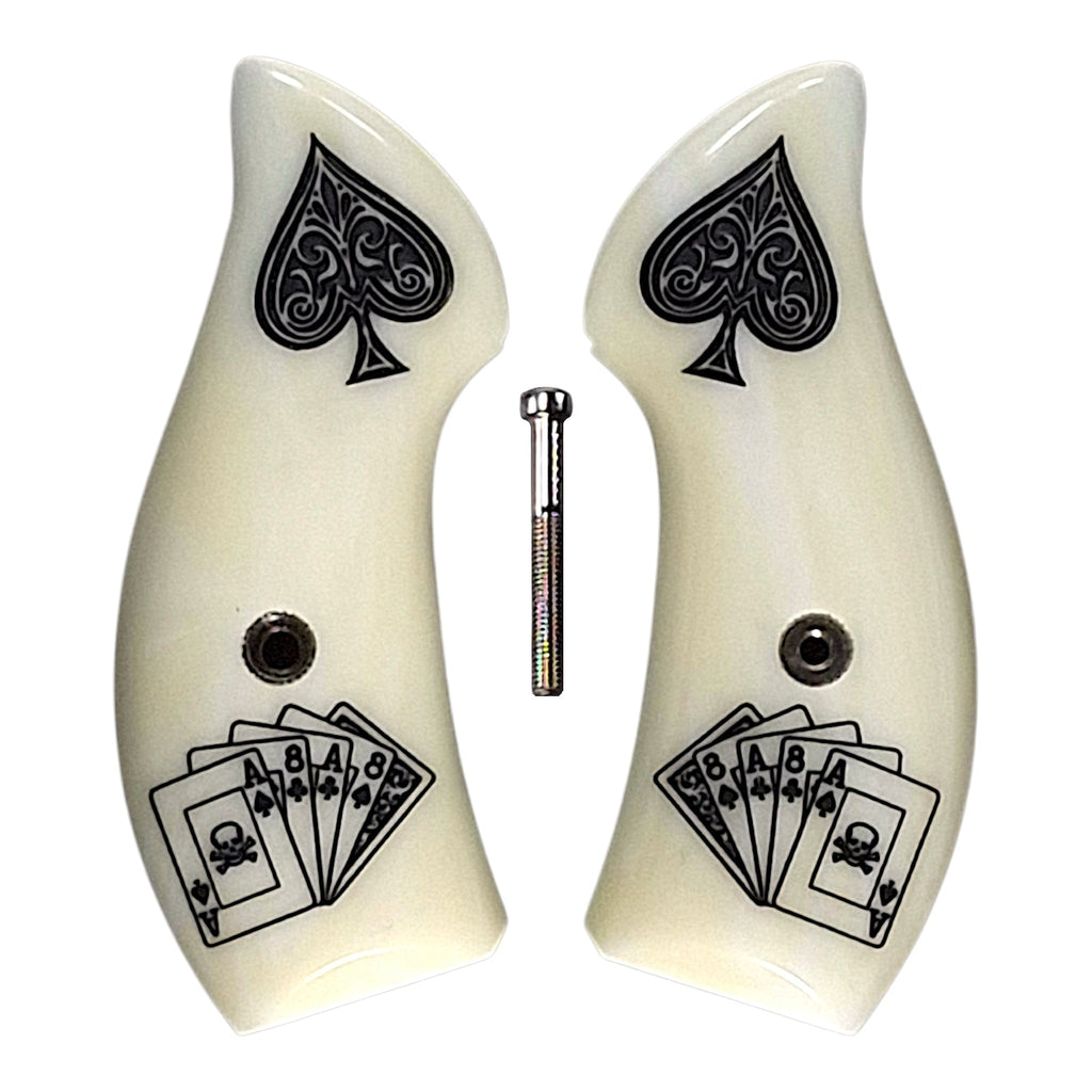 Faux Ivory Dead Man's Hand Smith & Wesson J-Frame Grips
