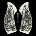 Faux Ivory Grim Reaper Smith & Wesson J-Frame Grips