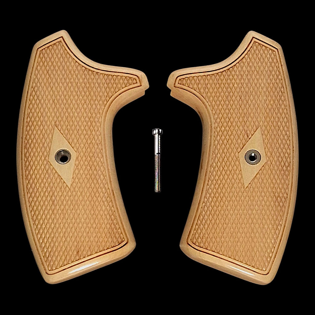 Maple Checkered Extended Smith & Wesson J-Frame Grips