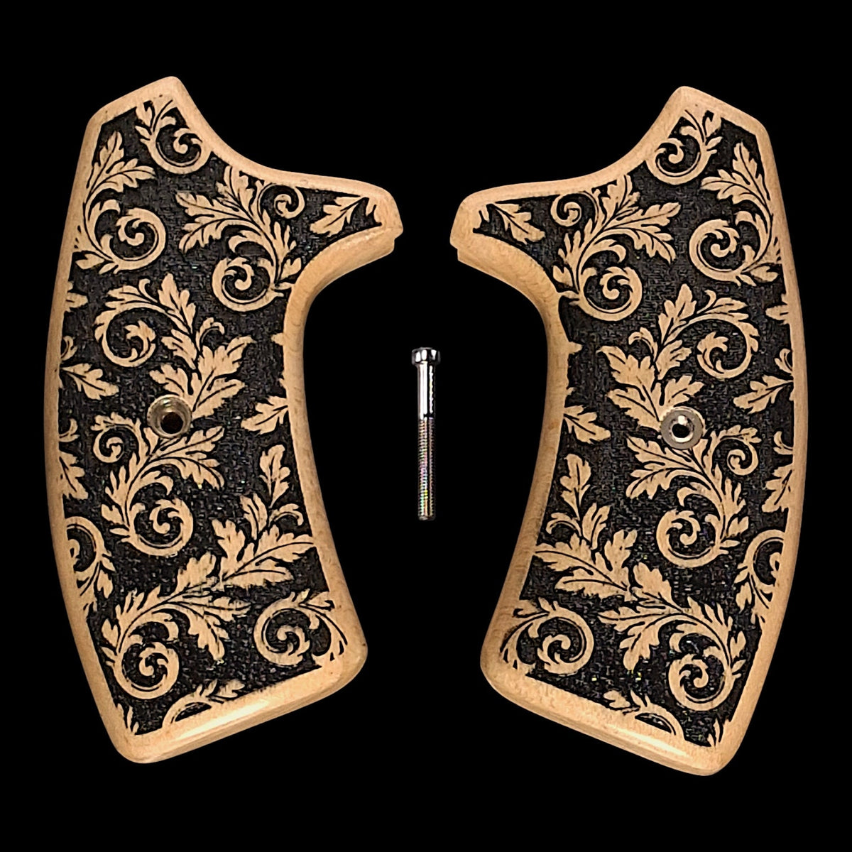 Maple Floral Inked Extended Smith & Wesson J-Frame Grips