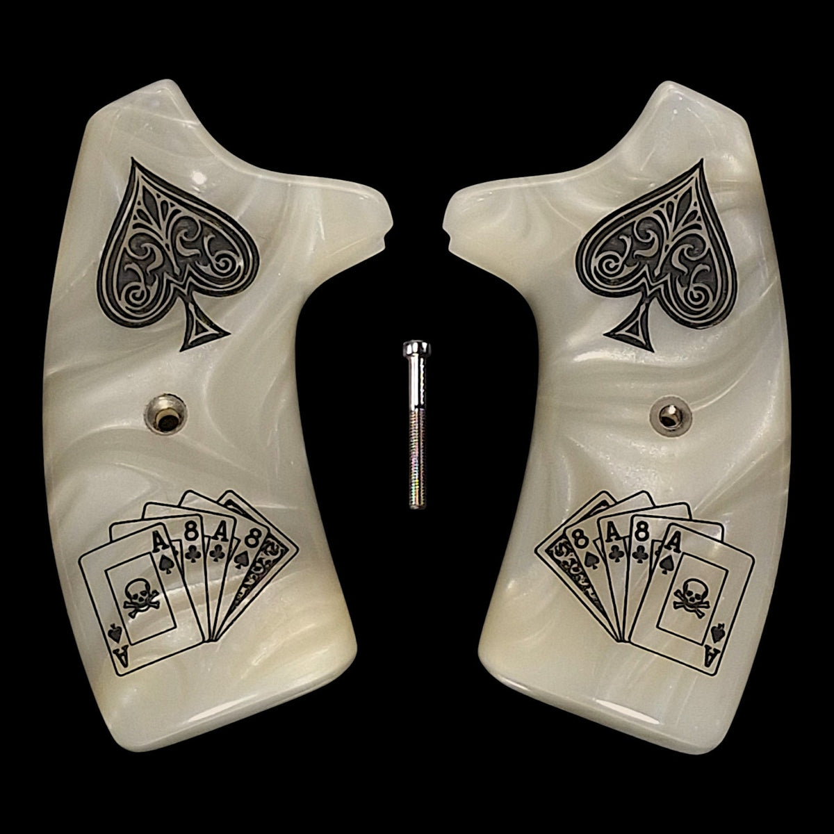 Pearl Dead Man's Hand Extended Smith & Wesson J-Frame Grips