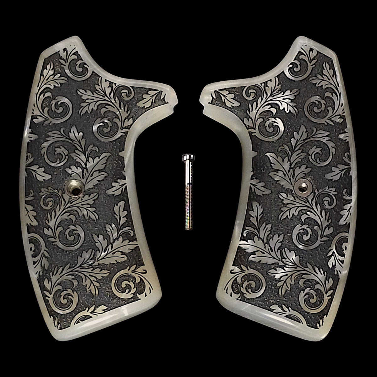 Pearl Floral Scroll Extended Smith & Wesson J-Frame Grips