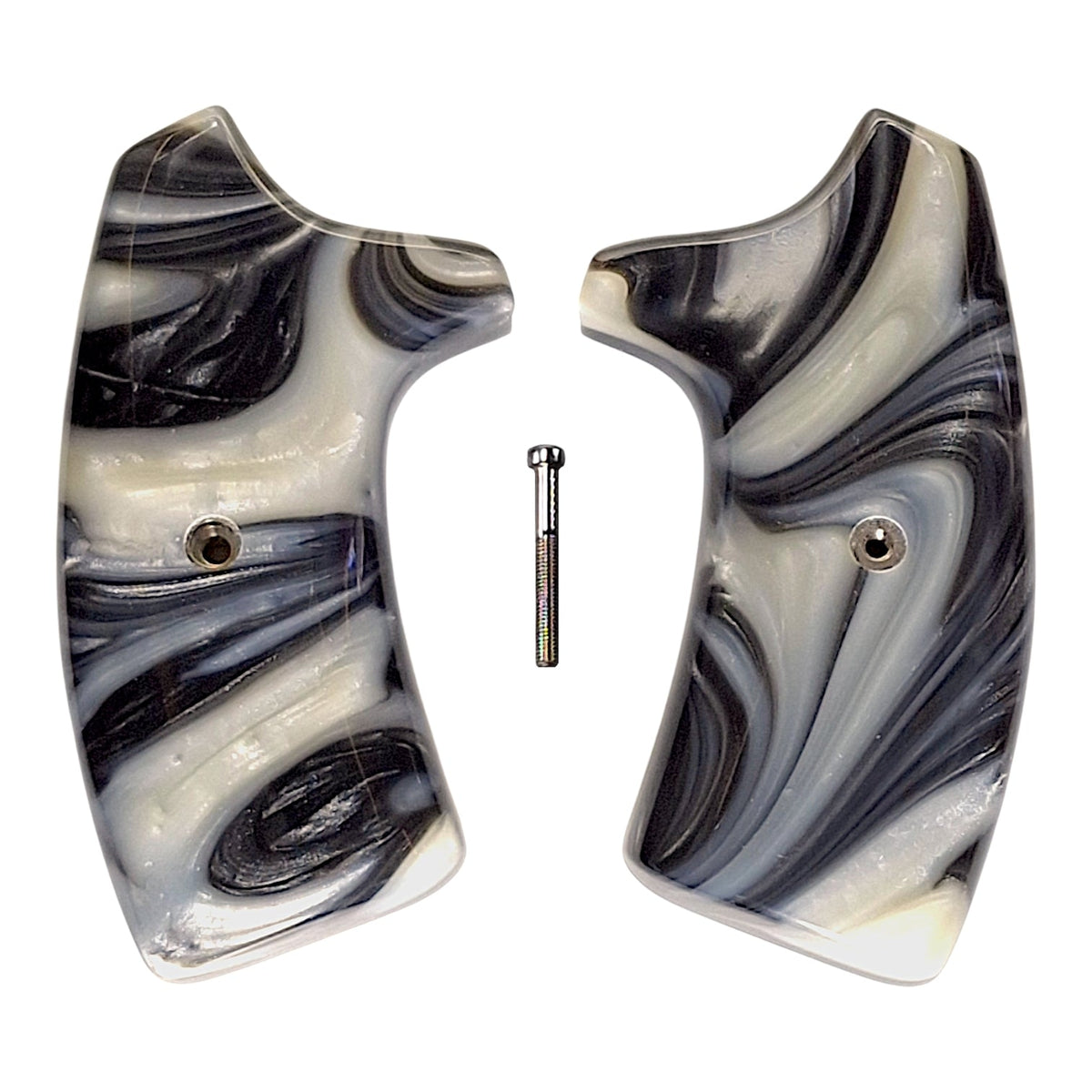 Silver & White Pearl Extended Smith & Wesson J-Frame Grips