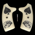 Faux Ivory Dead Man's Hand Extended Smith & Wesson J-Frame Grips