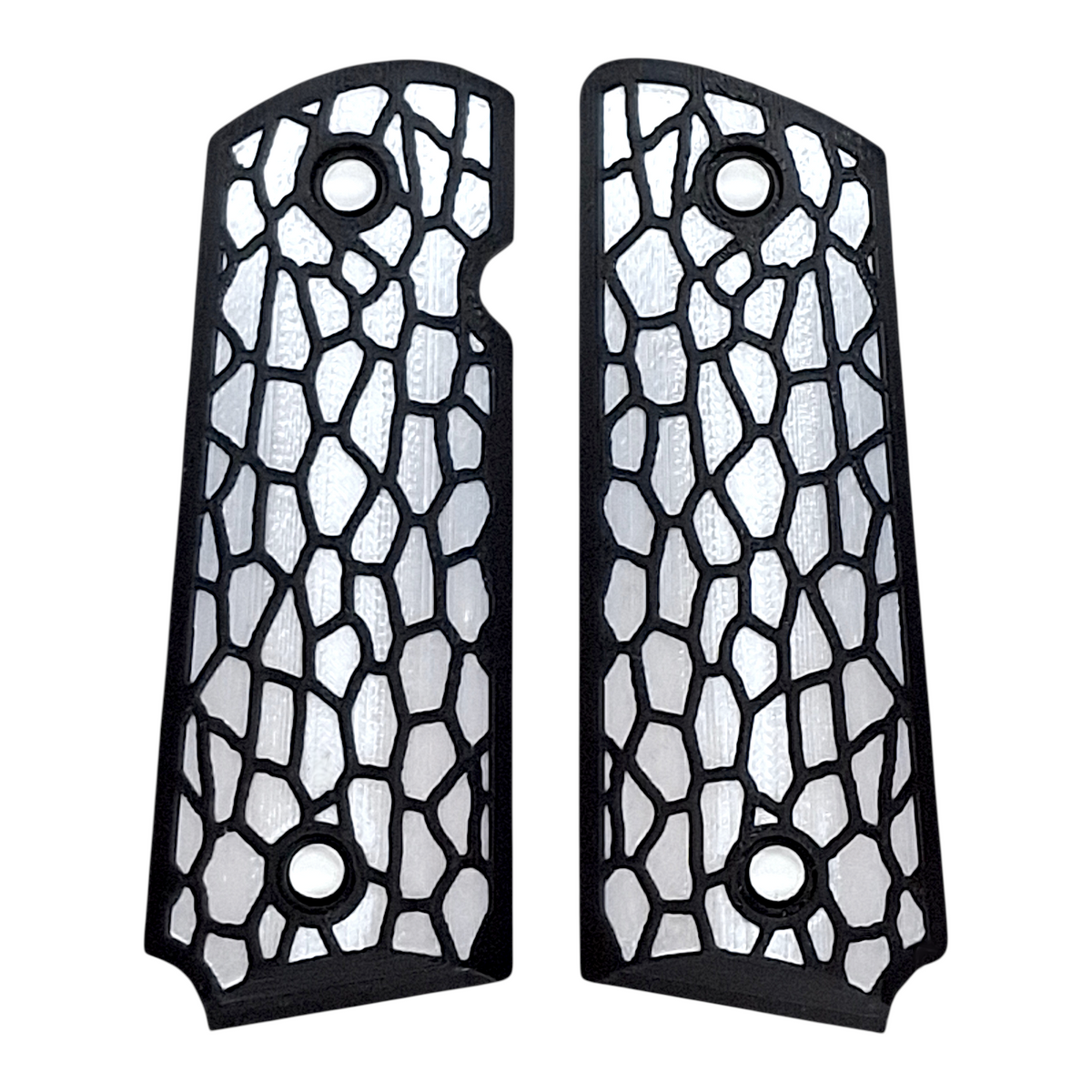 White & Black Reptile Printed 1911 Grips (Compact)