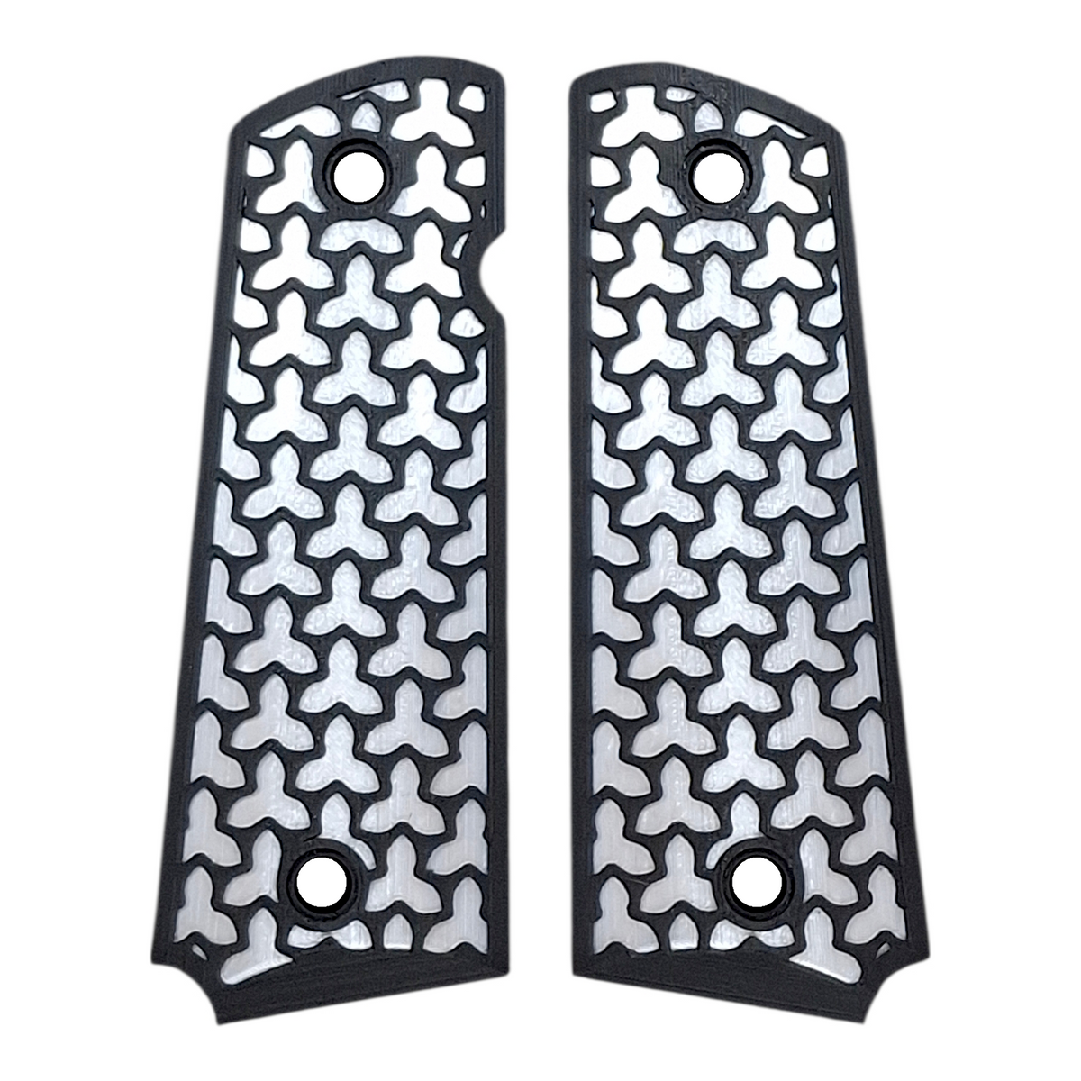 White & Black Fusion Printed 1911 Grips (Full Size)