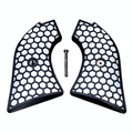 White & Black Honeycomb Printed Heritage Rough Rider Grips