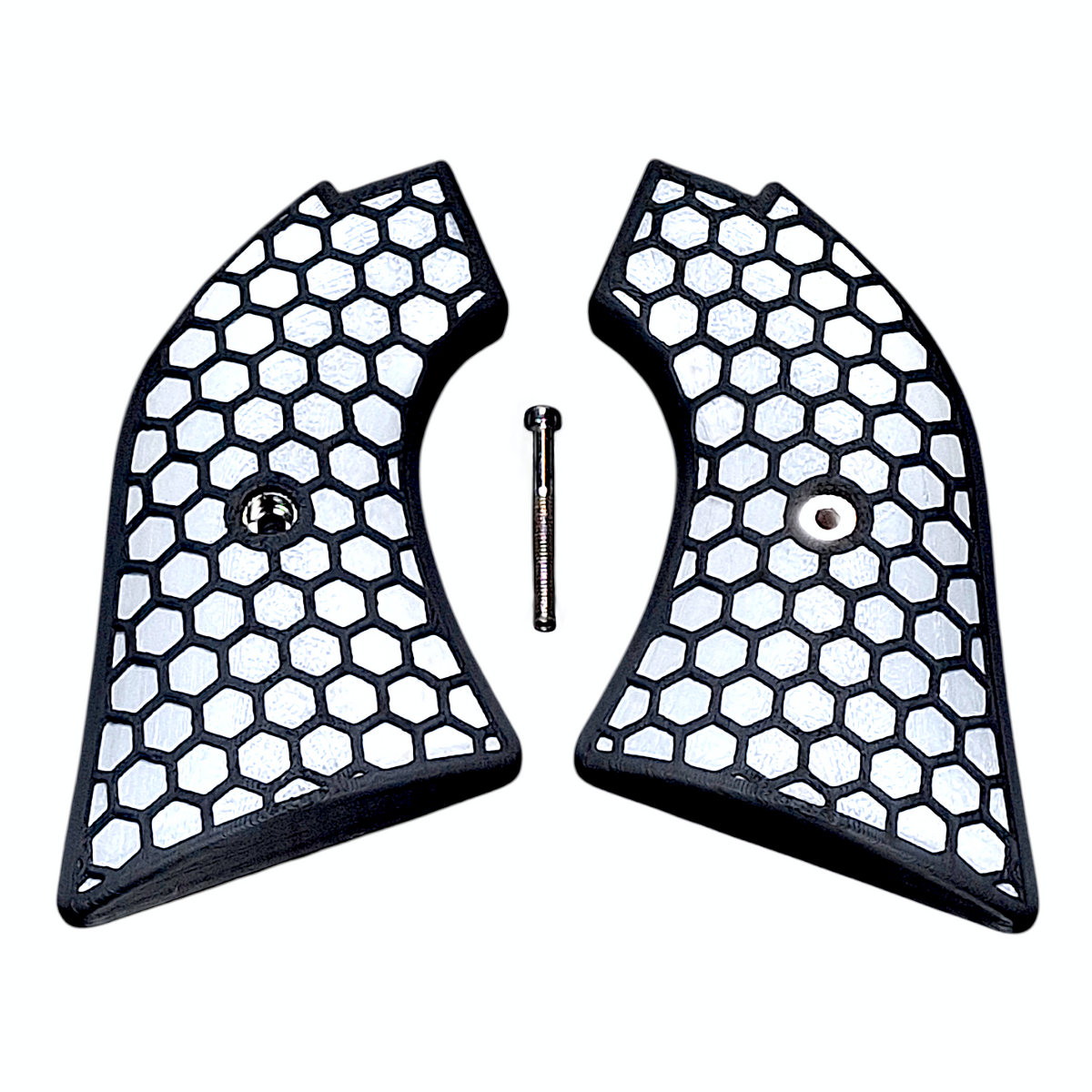 White & Black Honeycomb Printed Heritage Rough Rider Grips