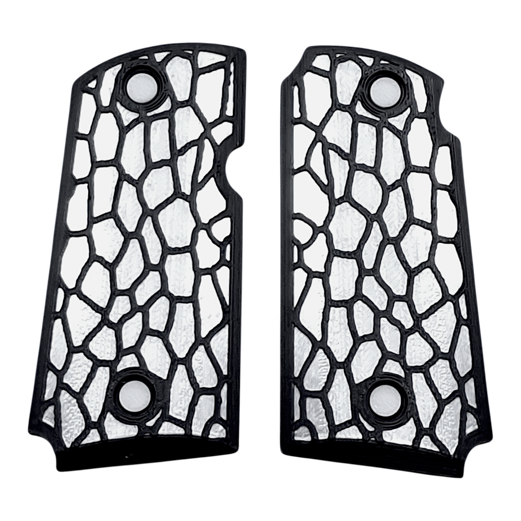 White & Black Reptile Printed Kimber Micro 9 Grips