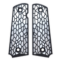 White & Black Reptile Printed 1911 Grips (Full Size)