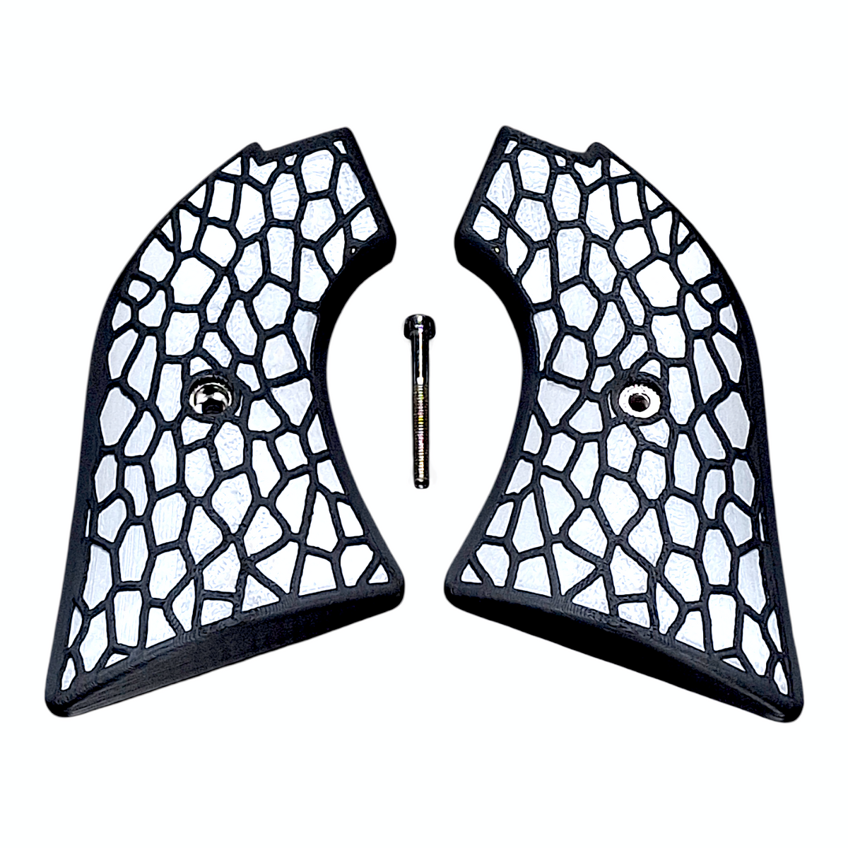 White & Black Reptile Printed Heritage Rough Rider Grips