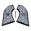 White & Black Tritessel Printed Heritage Rough Rider Grips