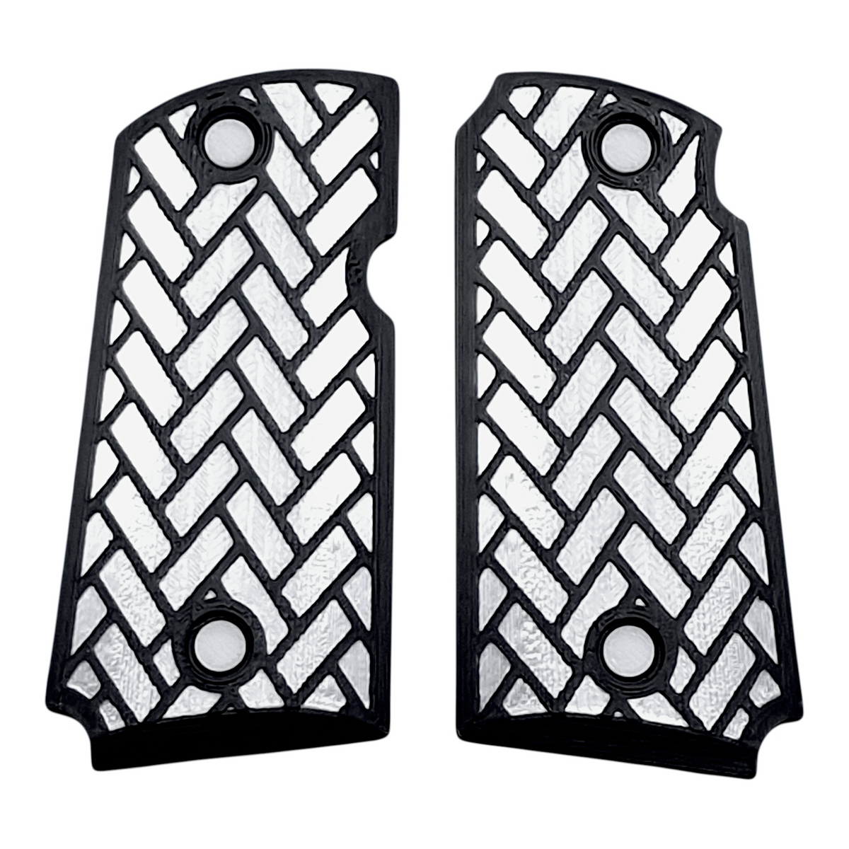 White & Black Weave Printed Kimber Micro 9 Grips