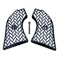 White & Black Weave Printed Heritage Rough Rider Grips