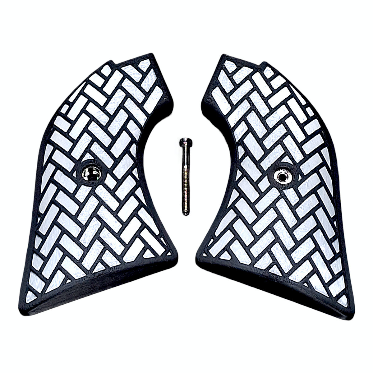 White & Black Weave Printed Heritage Rough Rider Grips