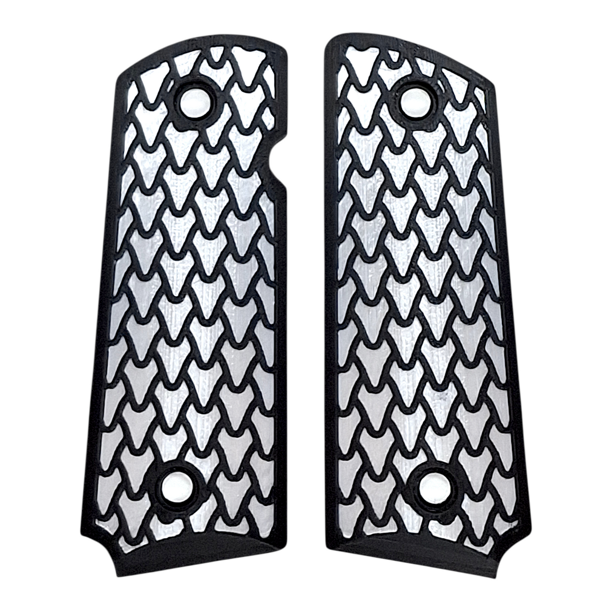 White & Black Dragon Scale Printed 1911 Grips (Compact)