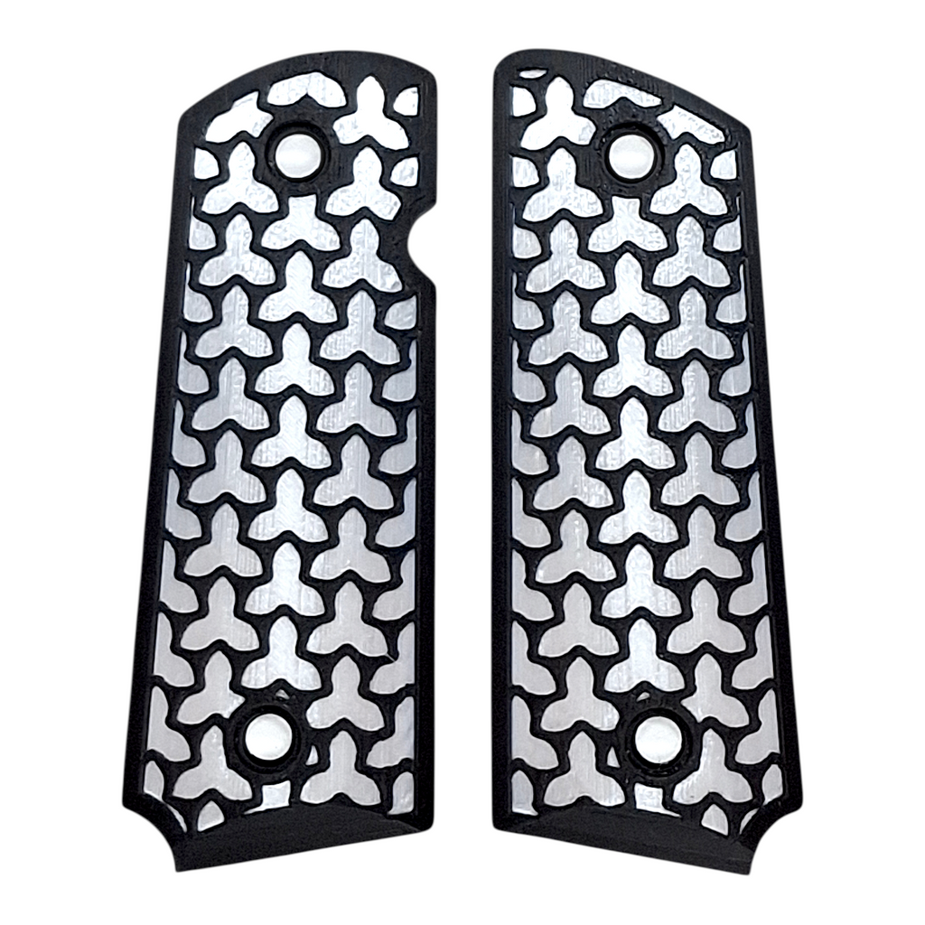 White & Black Fusion Printed 1911 Grips (Compact)