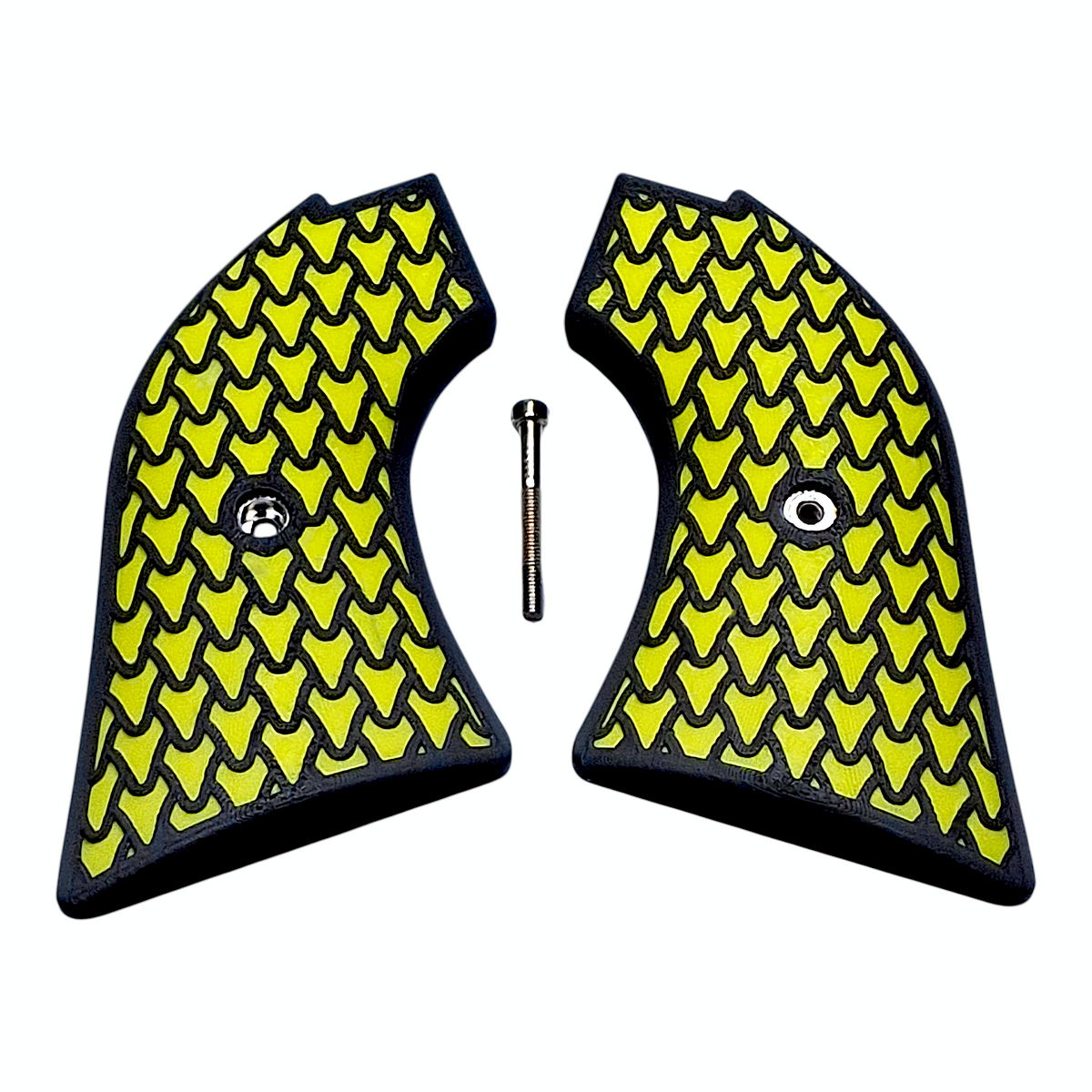 Yellow & Black Dragon Scale Printed Heritage Rough Rider Grips