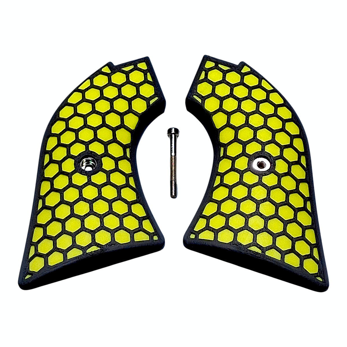 Yellow & Black Honeycomb Printed Heritage Rough Rider Grips