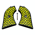 Yellow & Black Reptile Printed Heritage Rough Rider Grips