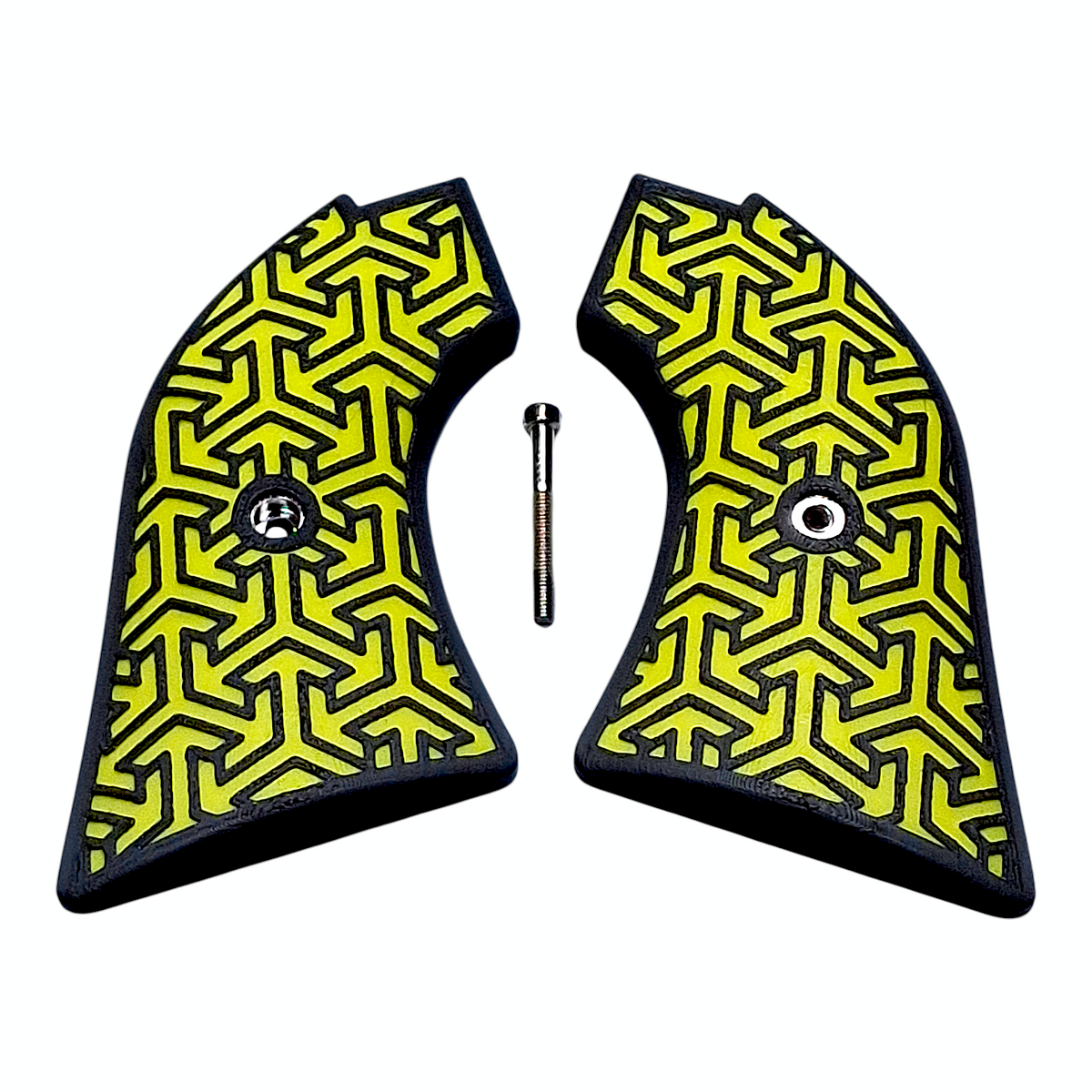 Yellow & Black Tritessel Printed Heritage Rough Rider Grips