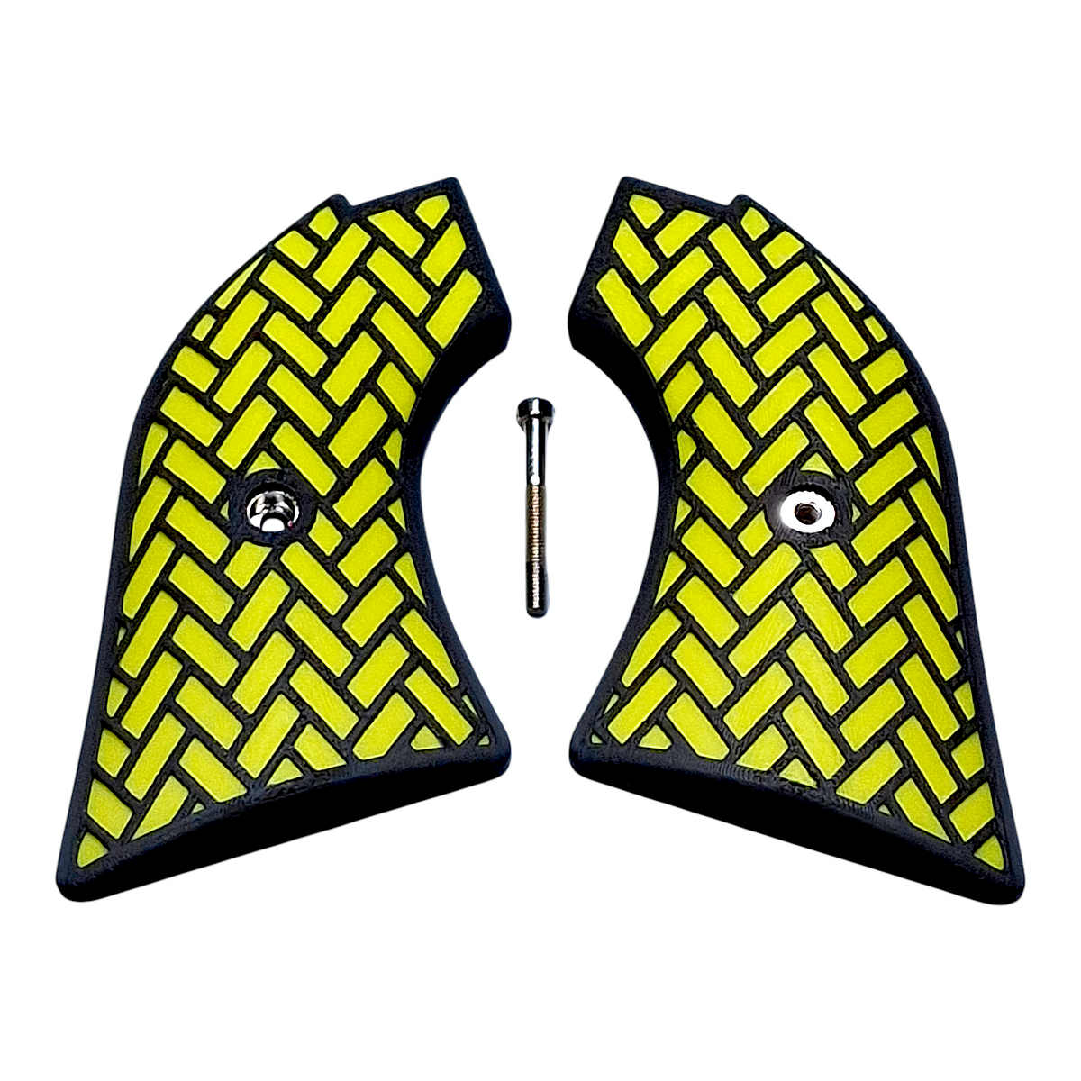 Yellow & Black Weave Printed Heritage Rough Rider Grips