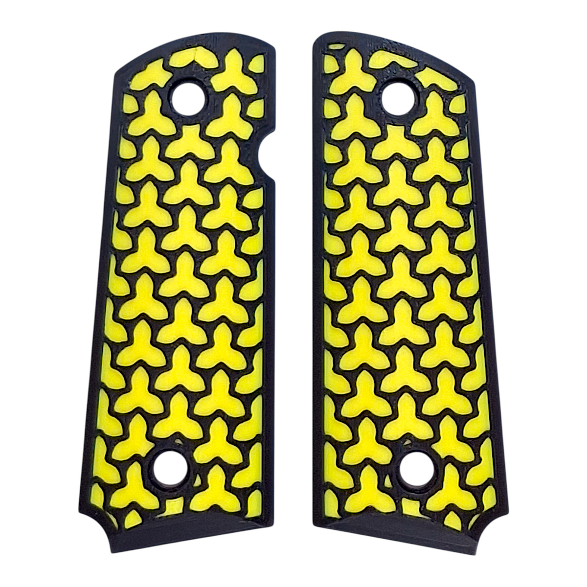 Yellow & Black Fusion Printed 1911 Grips (Compact)