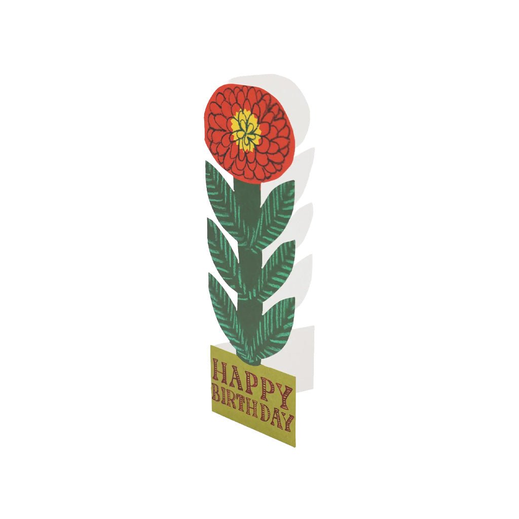 Cheery Red Flower Birthday Card