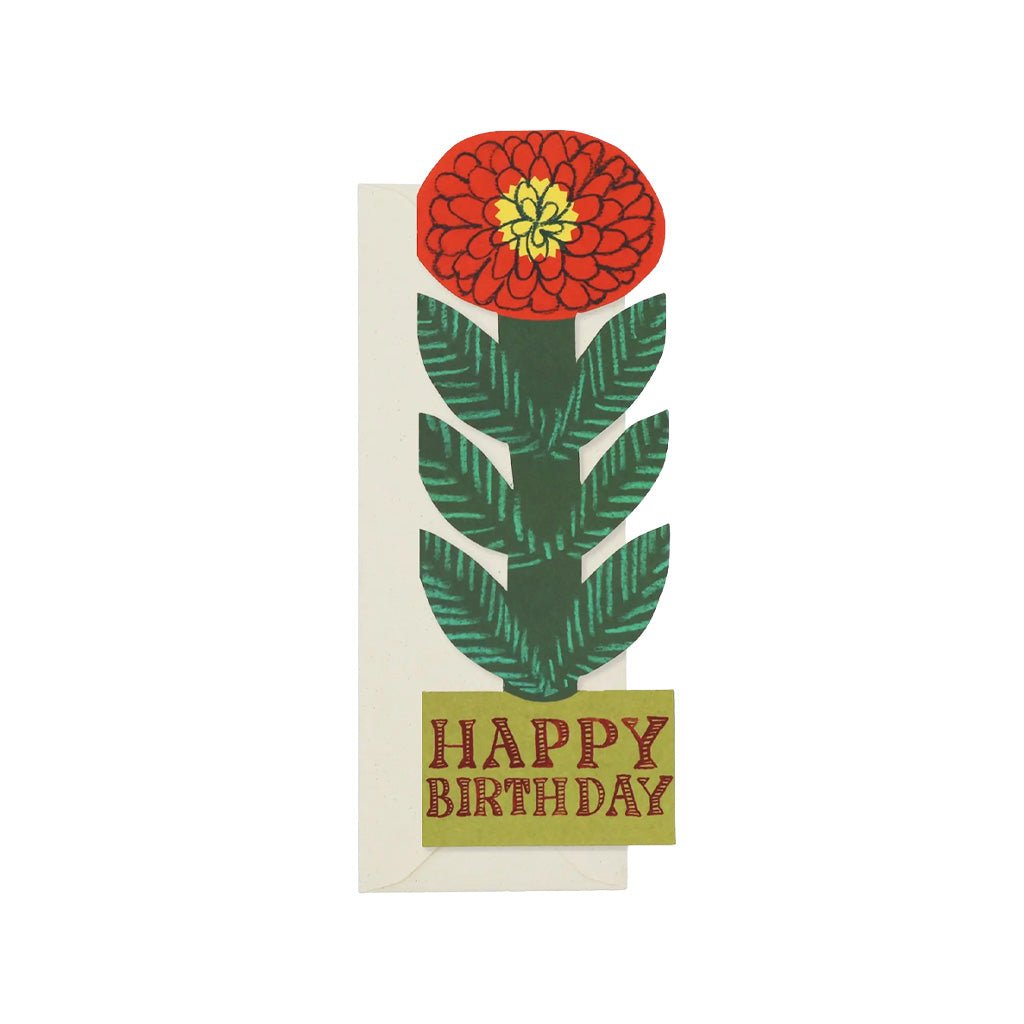 Cheery Red Flower Birthday Card