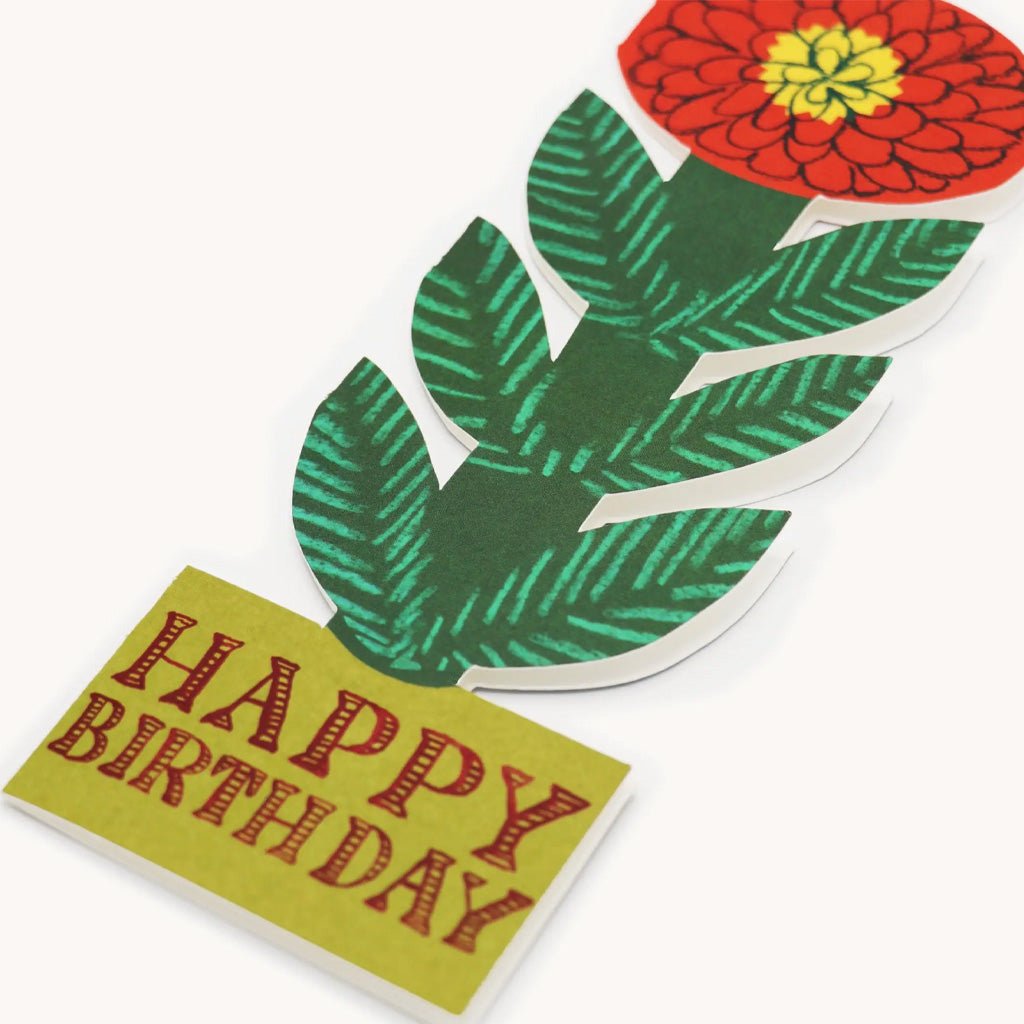 Cheery Red Flower Birthday Card