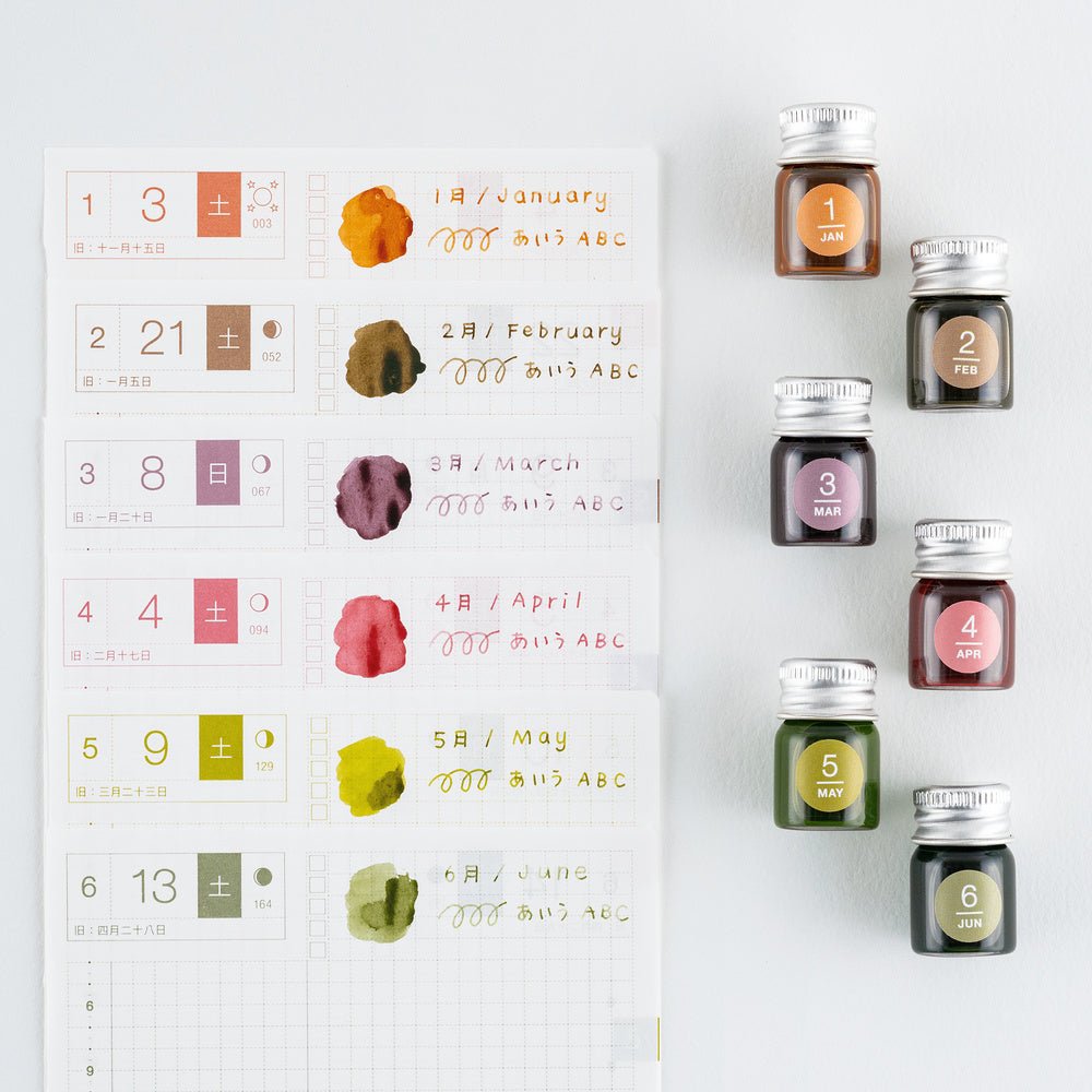 Kakimori x TSUKI no IRO: Mini Ink Bottle Set (Jan-Jun)
