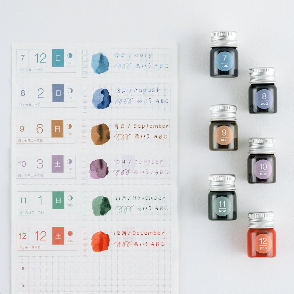 Kakimori x TSUKI no IRO: Mini Ink Bottle Set (Jul-Dec)