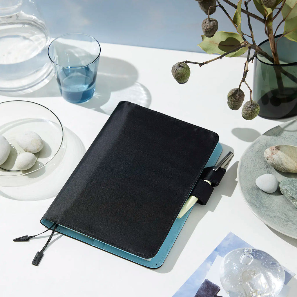 Hobonichi Techo Cover Cousin A5 - Colors: Black x Clear Blue