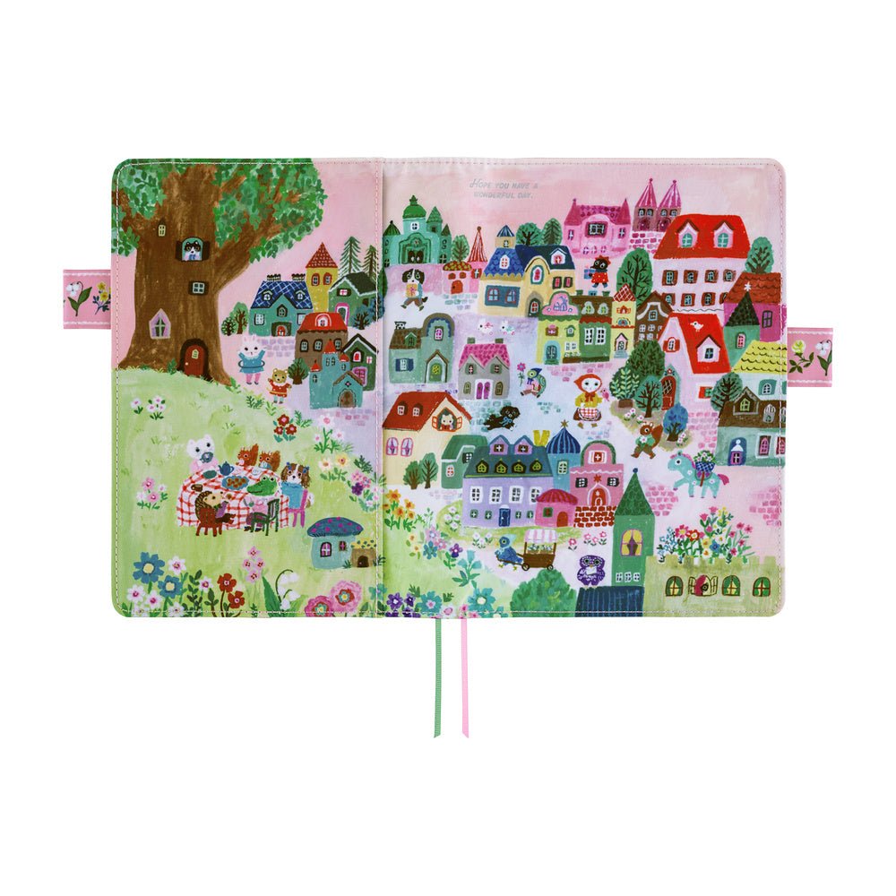 Hobonichi Techo Cover Cousin A5 - Yumi Kitagishi: White Cat Village