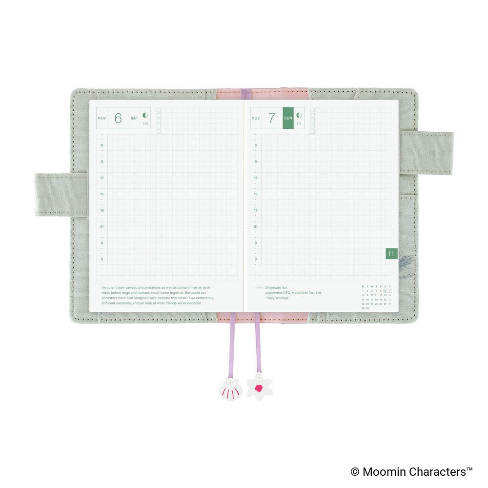 Hobonichi Techo Cover Original A6 - Moomin: My Yard (Pale Mint)