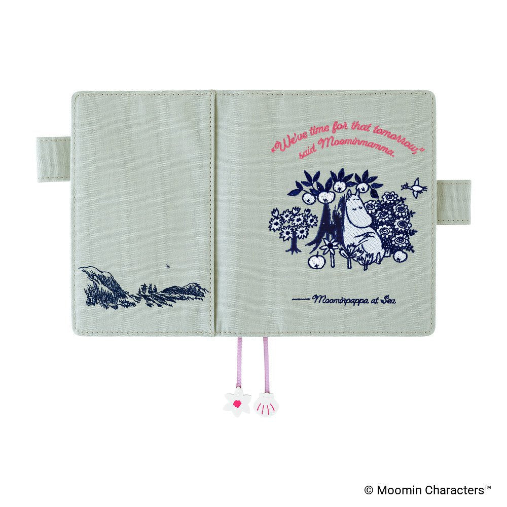 Hobonichi Techo Cover Original A6 - Moomin: My Yard (Pale Mint)