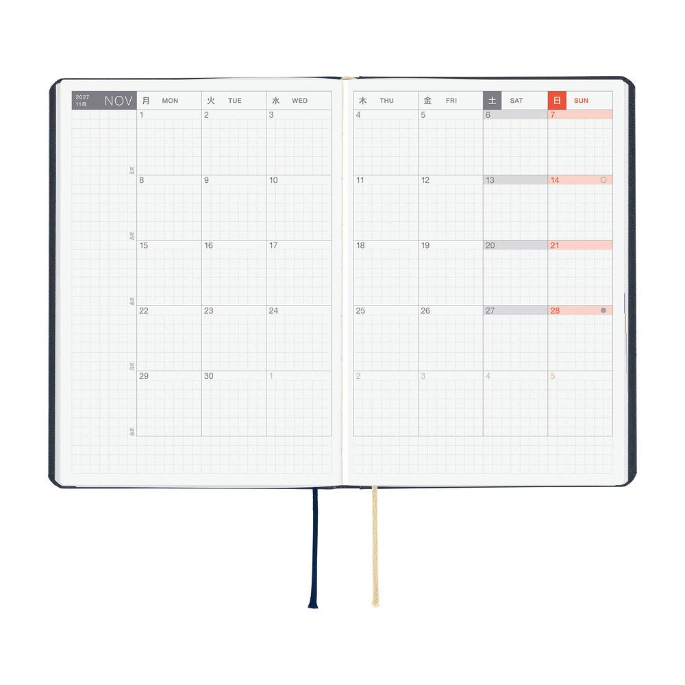 Hobonichi Techo HON A5 2027 - Slash (Navy)