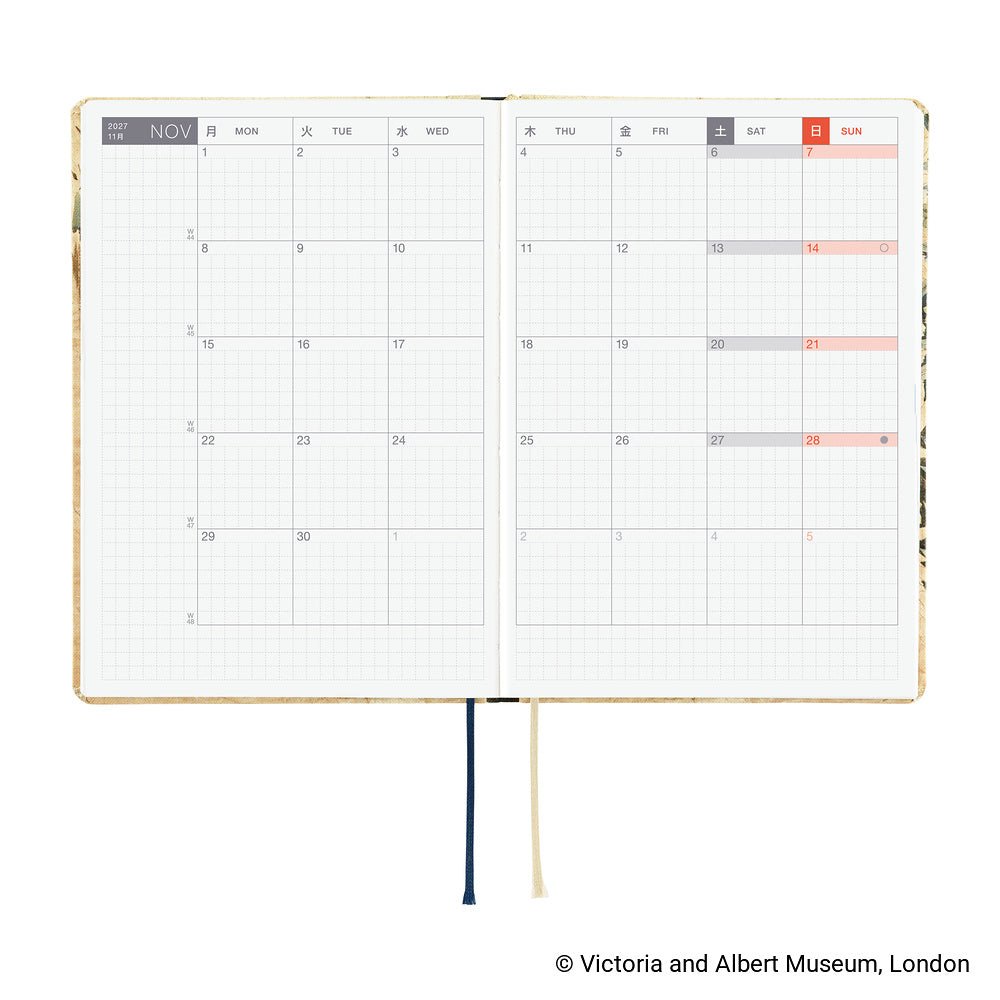 Hobonichi Techo HON A5 2027 - V&A Series: Vine