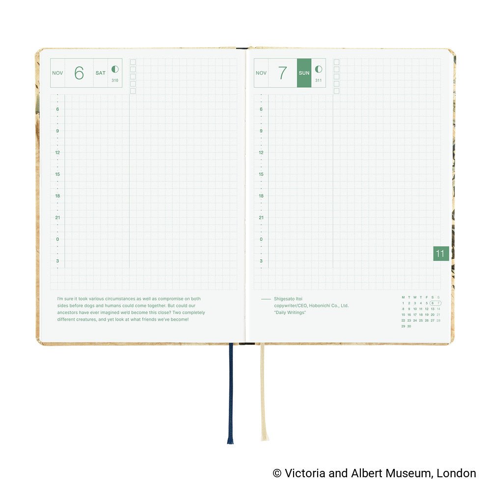 Hobonichi Techo HON A5 2027 - V&A Series: Vine