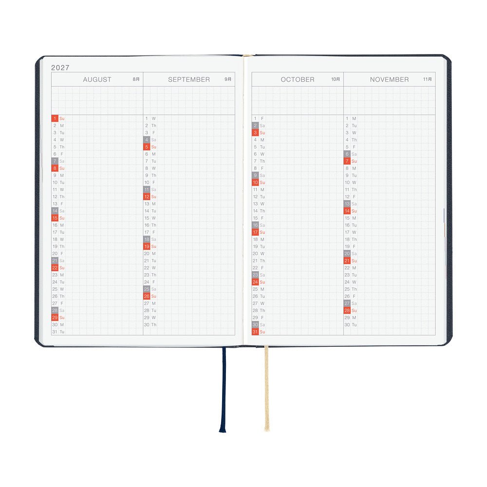 Hobonichi Techo HON A6 2027 - Slash (Navy)